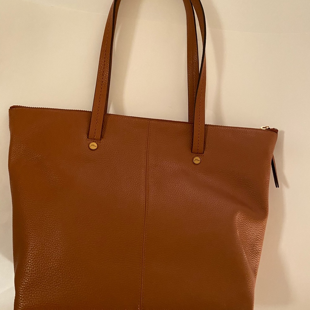 J. Crew Brown Leather Tote Bag - Picture 4 of 6